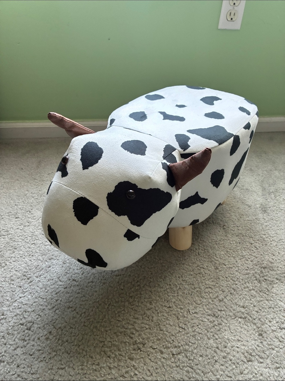 Cow Upholstered Small Footstool Ottoman  Decor
